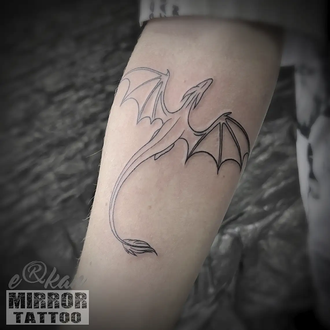 fineline tattoo dragon